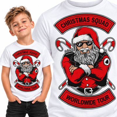 KOSZULKA DZIECIĘCA ŚWIĄTECZNA CHRSTMAS SQUAD